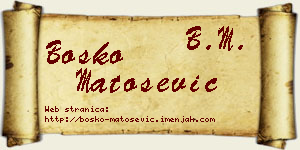 Boško Matošević vizit kartica